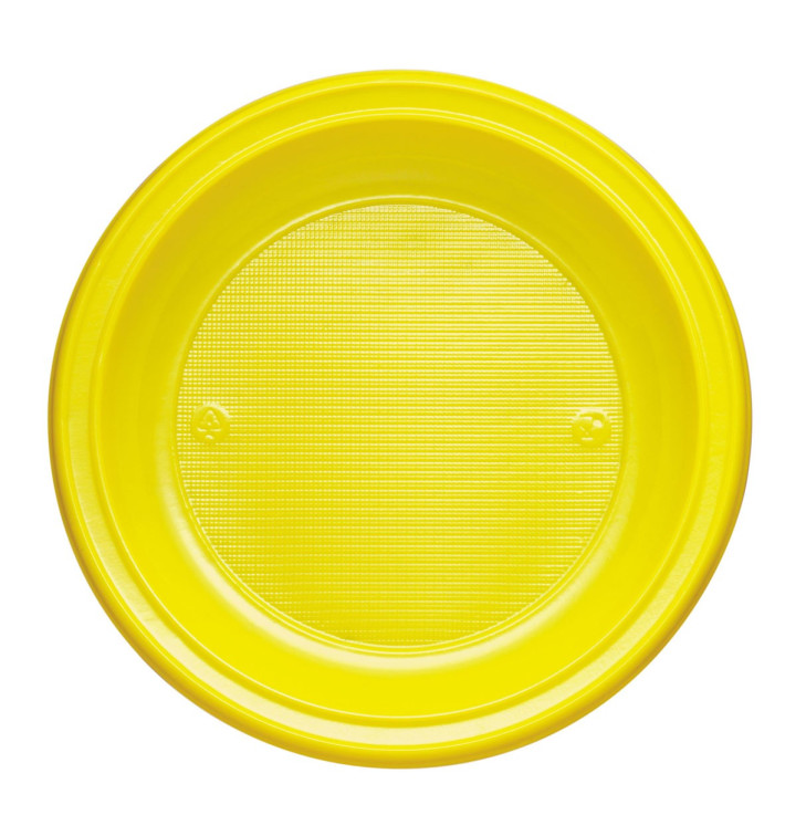 Plastic Plate PS Deep Yellow Ø22 cm (30 Units) Plastic Plate PS Deep Yellow Ø22 cm (30 Units)