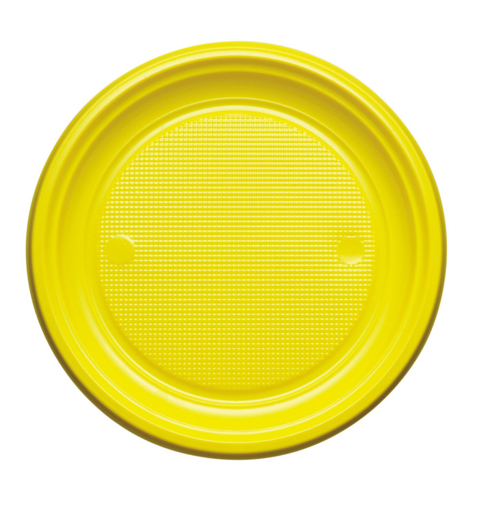 Plastic Plate PS Flat Yellow Ø17 cm (50 Units) Plastic Plate PS Flat Yellow Ø17 cm (50 Units)