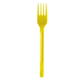 Plastic Fork PS Yellow 17,5cm (20 Units) 