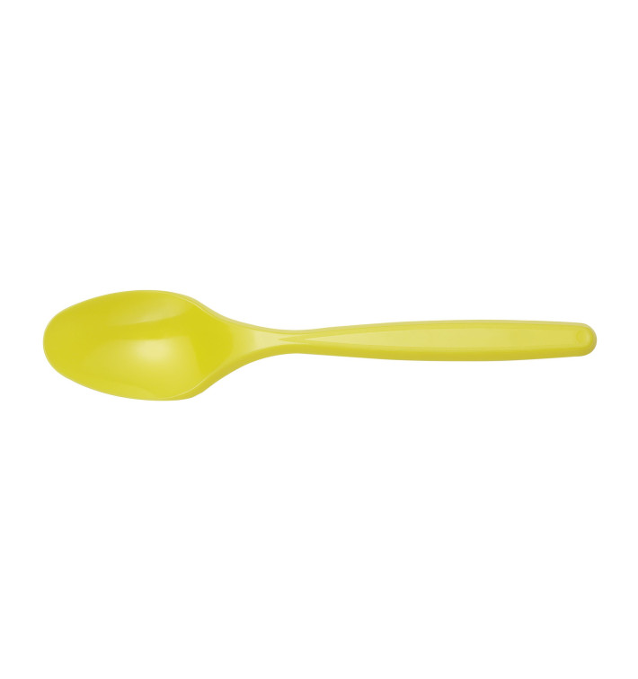 Plastic Teaspoon PS Yellow 12cm (40 Units) Plastic Teaspoon PS Yellow 12cm (40 Units)