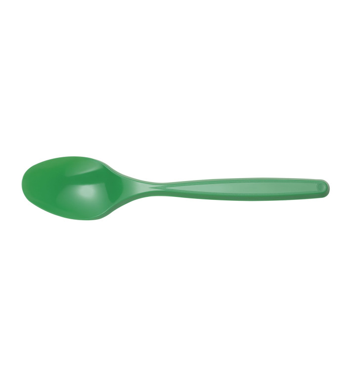 Plastic Teaspoon PS Green 12cm (40 Units) Plastic Teaspoon PS Green 12cm (40 Units)