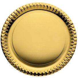 Paper Plate Round Shape "Party" Gold Ø29cm (6 Units) 