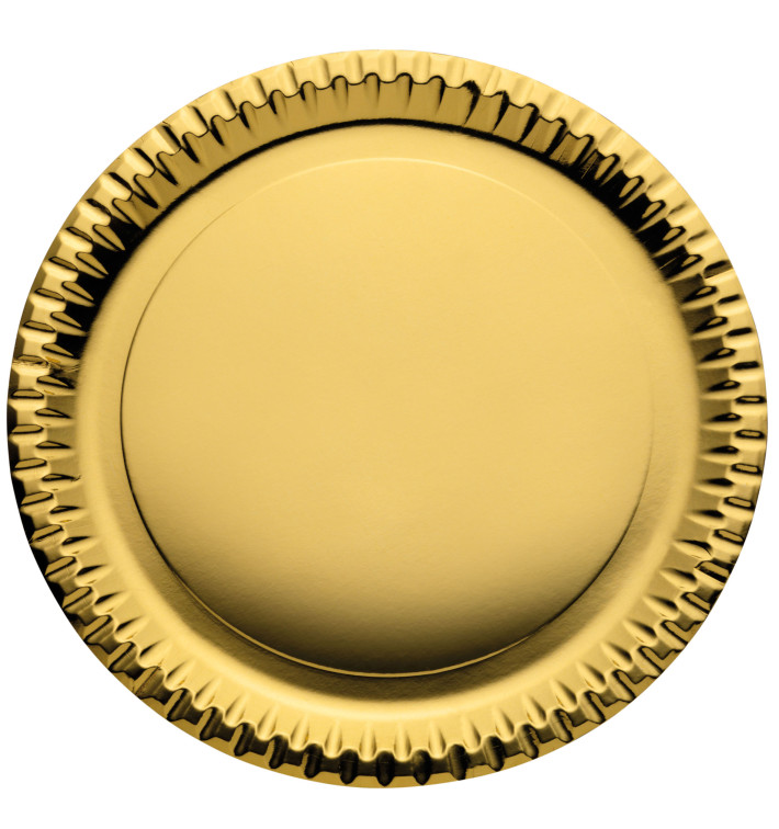 Paper Plate Round Shape "Party" Gold Ø29cm (60 Units) Paper Plate Round Shape "Party" Gold Ø29cm (60 Units)