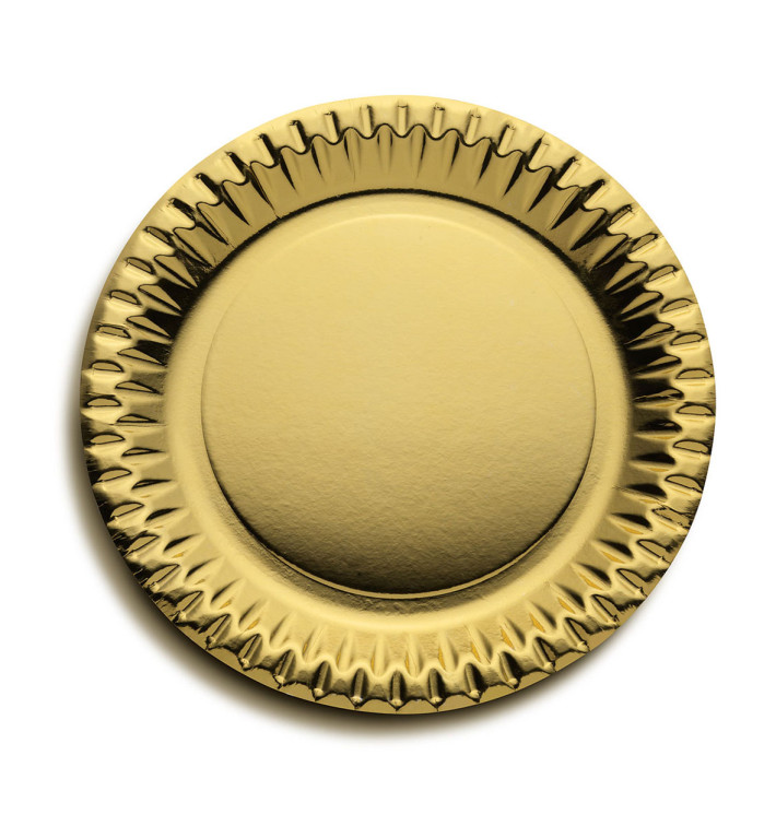 Paper Plate Round Shape "Party" Gold Ø23cm (10 Units) Paper Plate Round Shape "Party" Gold Ø23cm (10 Units)