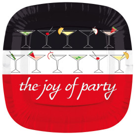 Paper Plate Square Shape "Joy of Party" 23cm (8 Units) 