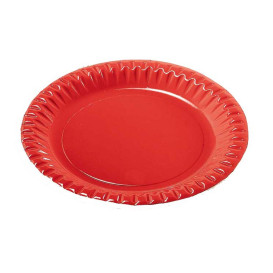 Paper Plate Round Shape "Party" Red 18cm (300 Units)