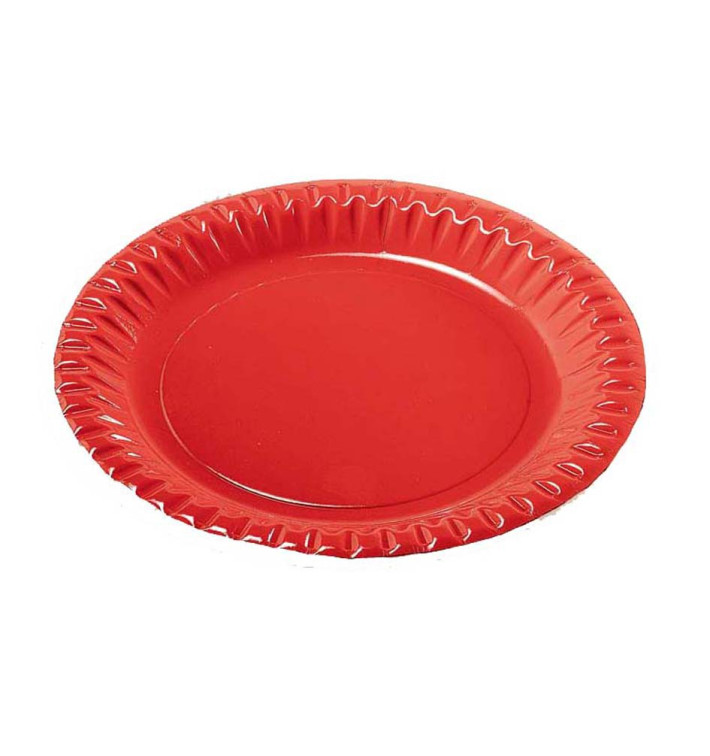 Paper Plate Round Shape "Party" Red 23cm (300 Units)