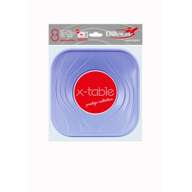 Plastic Plate PP "X-Table" Square shape Violet 18 cm (120 Units)