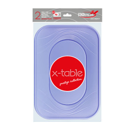 Plastic Tray Microwavable "X-Table" Violet 33x23cm (60 Units)