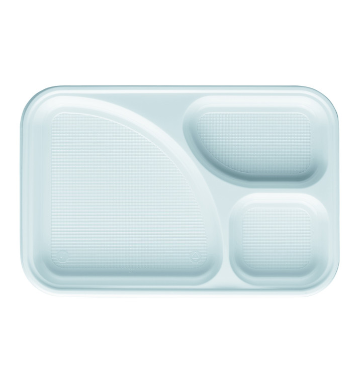 Plastic Compartment Tray White 3C 31,5x21cm (400 Units)