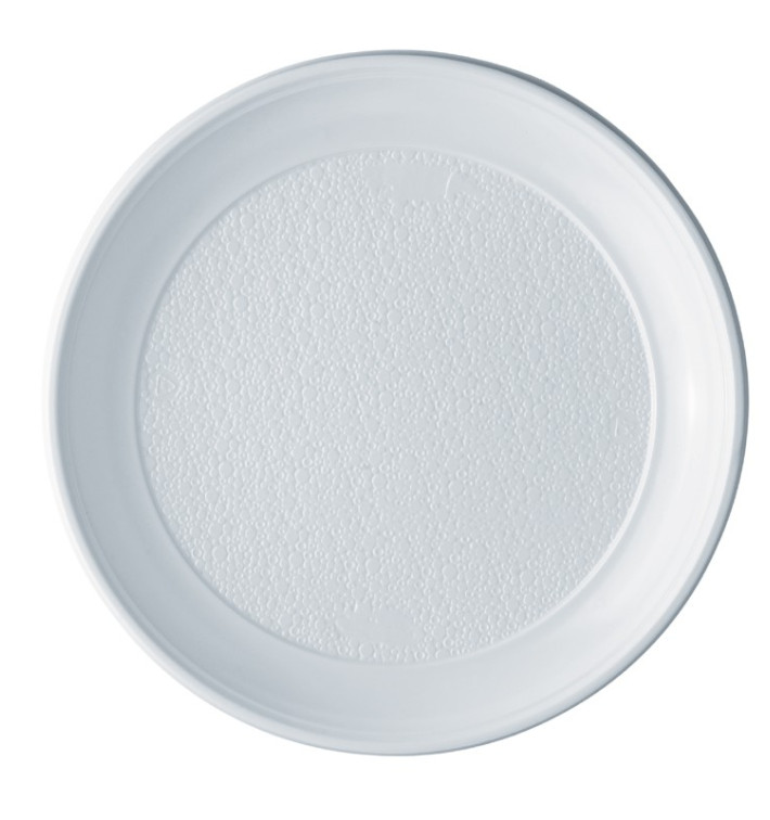 Plastic Plate PS Flat White 25 cm (100 Units) Plastic Plate PS Flat White 25 cm (100 Units)