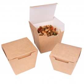 Paper Take-out Container Wok Kraft 950ml (125 Units)