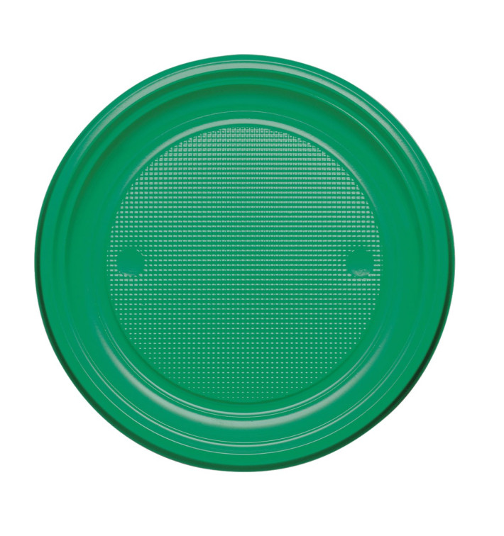 Plastic Plate PS Flat Green Ø22 cm (780 Units) Plastic Plate PS Flat Green Ø22 cm (780 Units)