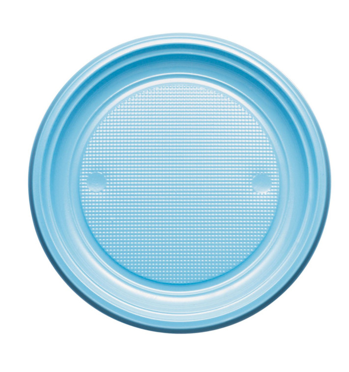 Plastic Plate PS Flat Light Blue Ø22 cm (780 Units) Plastic Plate PS Flat Light Blue Ø22 cm (780 Units)