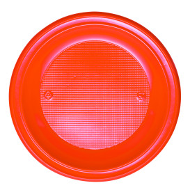 Plastic Plate PS Deep Orange Ø22 cm (30 Units) 