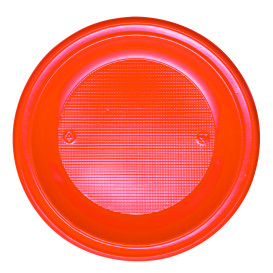 Plastic Plate PS Deep Orange Ø22 cm (600 Units)