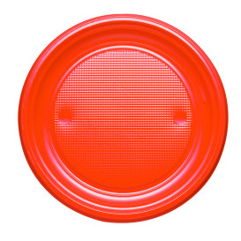 Plastic Plate PS Flat Orange Ø17 cm (1100 Units)