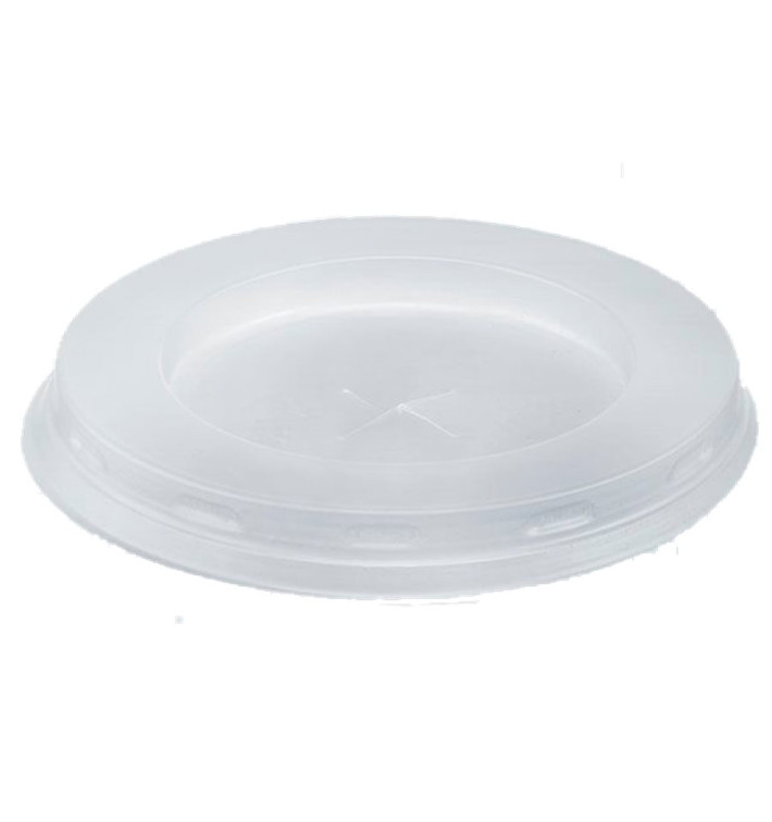 Plastic Lid with Straw Slot PS White Flat Ø7,2cm (100 Units) Plastic Lid with Straw Slot PS White Flat Ø7,2cm (100 Units)