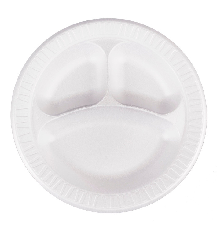 Foam Plate Foam "Quiet Classic" 3 C. Laminated White Ø26 cm (125 Units) Foam Plate Foam "Quiet Classic" 3 C. Laminated White Ø26 cm (125 Units)