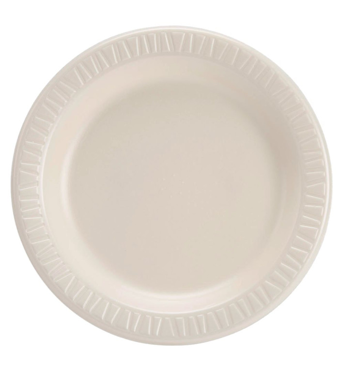 Foam Plate Foam "Quiet Classic" Laminated Honey Ø23 cm (125 Units) Foam Plate Foam "Quiet Classic" Laminated Honey Ø23 cm (125 Units)