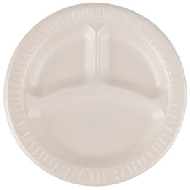 Foam Plate Foam "Quiet Classic" 3 C. Laminated Honey Ø23 cm (125 Units)  
