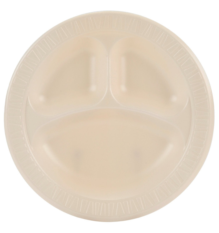 Foam Plate Foam "Quiet Classic" 3 C. Laminated Honey Ø26 cm (125 Units) Foam Plate Foam "Quiet Classic" 3 C. Laminated Honey Ø26 cm (125 Units)