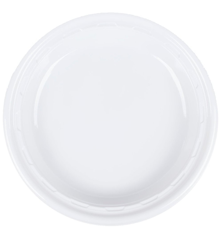 Plastic Plate PS "Famous Impact" White Ø26 cm (125 Units) Plastic Plate PS "Famous Impact" White Ø26 cm (125 Units)