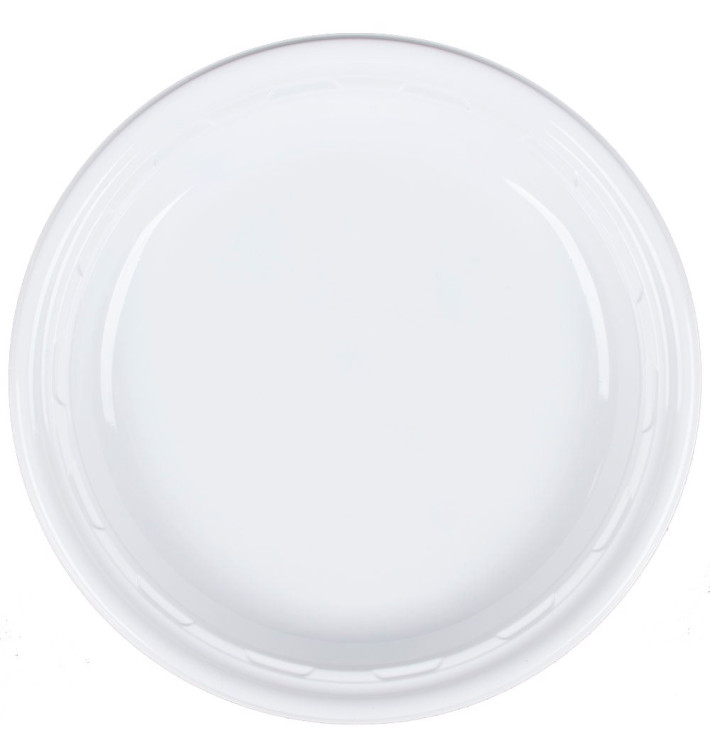 Plastic Plate PS "Famous Impact" White Ø23 cm (500 Units) Plastic Plate PS "Famous Impact" White Ø23 cm (500 Units)