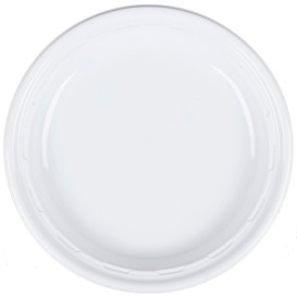 Plastic Plate PS "Famous Impact" White Ø23 cm (125 Units) 