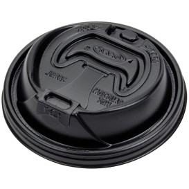 Plastic Lid PS Resealable Black Ø9,4cm (1000 Units)