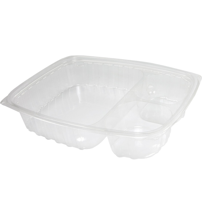 Plastic Deli Container OPS "ClearPac" 3 Compartments Clear 887ml (63 Units) Plastic Deli Container OPS "ClearPac" 3 Compartments Clear 887ml (63 Units)
