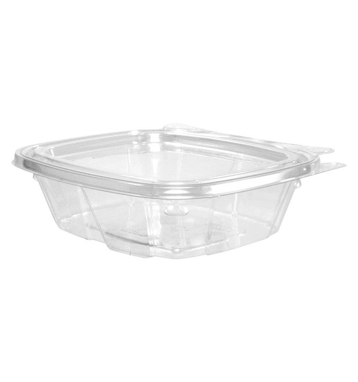 Plastic Deli Container PET Tamper-Evident Dome Lid Flat 240ml (100 Units) Plastic Deli Container PET Tamper-Evident Dome Lid Flat 240ml (100 Units)