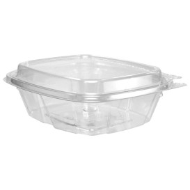 Plastic Hinged Salad Bowl PET Round Shape 750ml (50 Units)