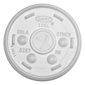 Plastic Lid with Straw Slot PS Translucent Ø8,6cm (100 Units)  