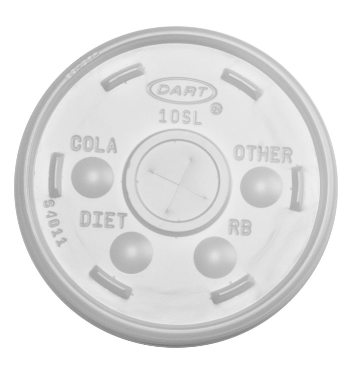 Plastic Lid with Straw Slot PS Translucent Ø8,6cm (100 Units) Plastic Lid with Straw Slot PS Translucent Ø8,6cm (100 Units)