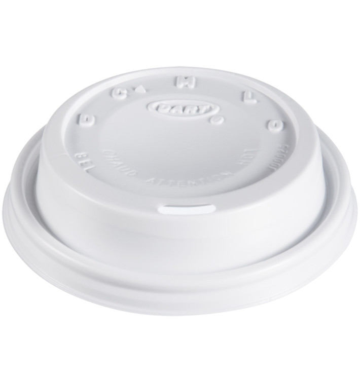 Plastic Lid PS "Cappuccino" White Ø8,1cm (100 Units) Plastic Lid PS "Cappuccino" White Ø8,1cm (100 Units)