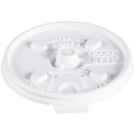 Plastic Lid PS Resealable White Ø7,4cm (100 Units) 