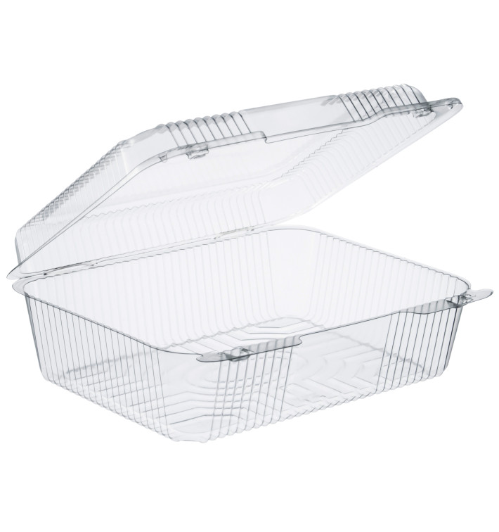 Plastic Hinged Deli Container OPS "StayLock" Clear 2760ml (100 Units) Plastic Hinged Deli Container OPS "StayLock" Clear 2760ml (100 Units)