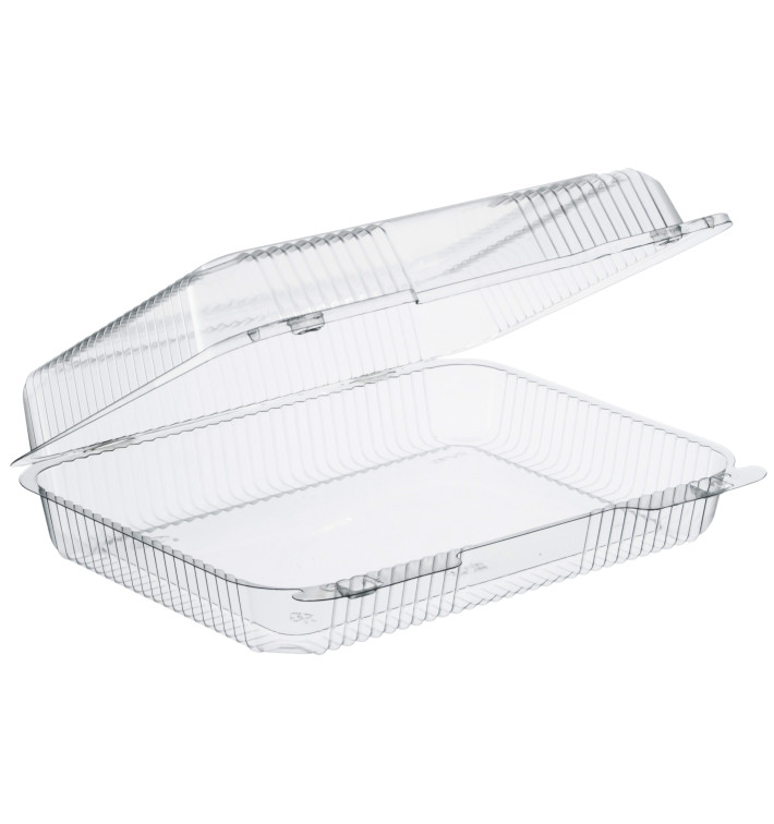 Plastic Hinged Deli Container OPS "StayLock" Clear 1430ml (250 Units) Plastic Hinged Deli Container OPS "StayLock" Clear 1430ml (250 Units)