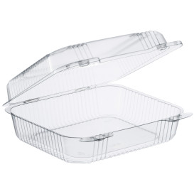 Plastic Hinged Deli Container OPS "StayLock" Clear 1260ml (125 Units) 