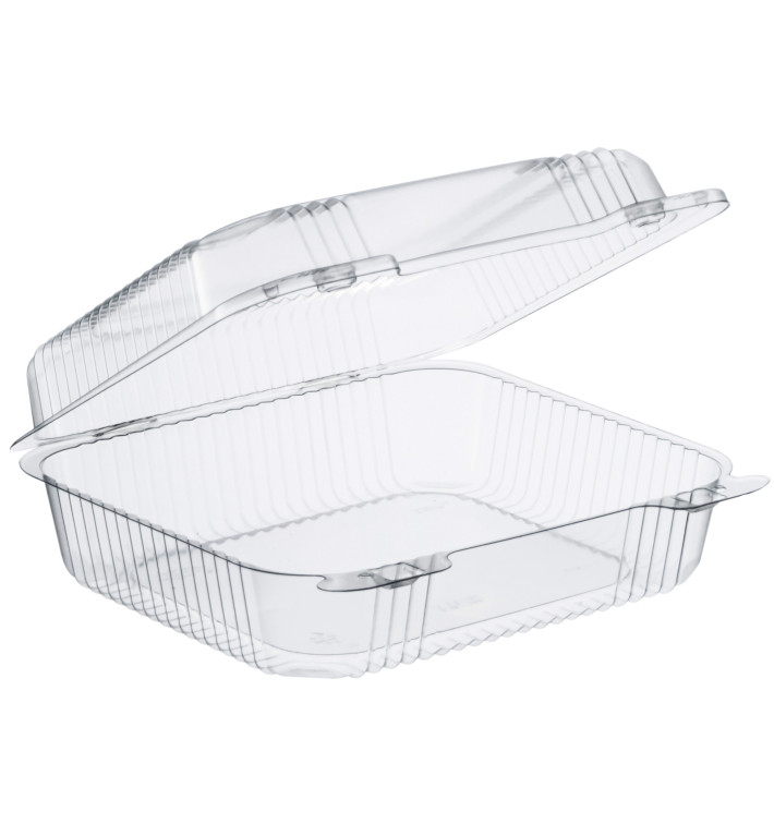 Plastic Hinged Deli Container OPS "StayLock" Clear 1260ml (125 Units) 