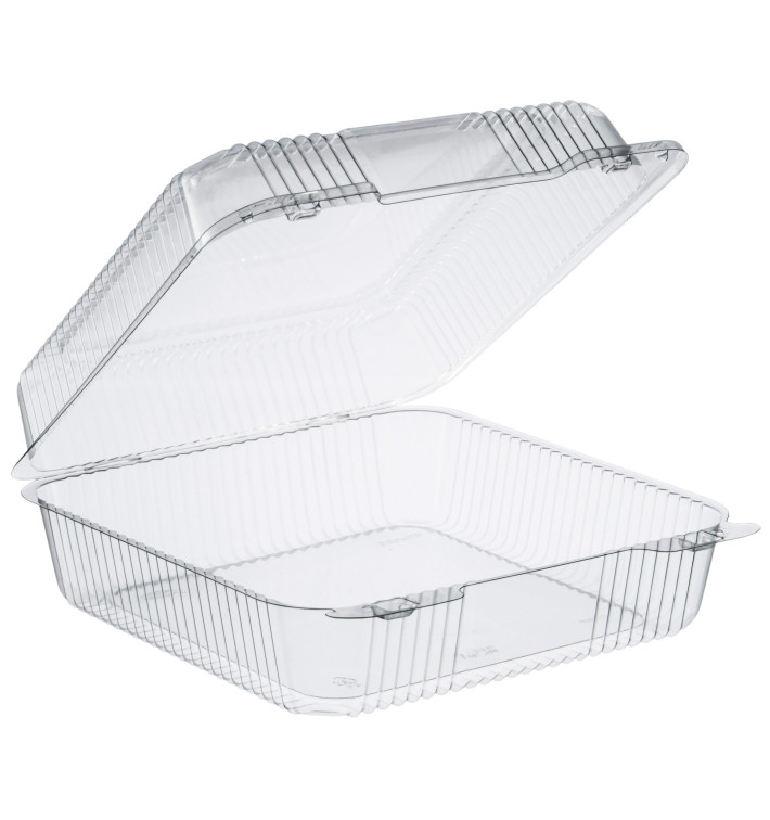 Plastic Hinged Deli Container OPS "StayLock" Clear 2240ml (250 Units) Plastic Hinged Deli Container OPS "StayLock" Clear 2240ml (250 Units)