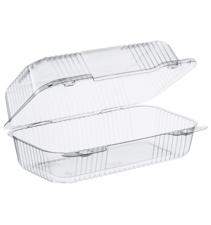 Plastic Hinged Deli Container OPS "StayLock" Clear 878ml (250 Units) Plastic Hinged Deli Container OPS "StayLock" Clear 878ml (250 Units)