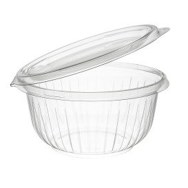 Plastic Hinged Salad Bowl PET "PresentaBowls" Flat 475ml (75 Units) 