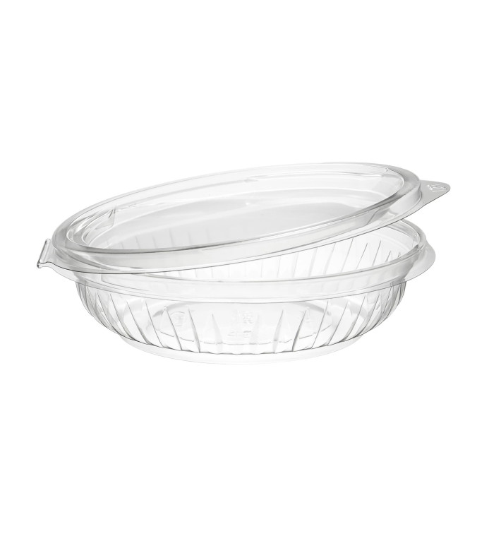 Plastic Hinged Salad Bowl PET "PresentaBowls" Flat 240ml (75 Units) Plastic Hinged Salad Bowl PET "PresentaBowls" Flat 240ml (75 Units)