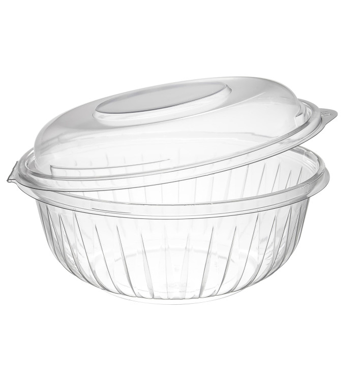 Plastic Hinged Salad Bowl PET "PresentaBowls" High Dome Lid 950ml (150 Units) Plastic Hinged Salad Bowl PET "PresentaBowls" High Dome Lid 950ml (150 Units)