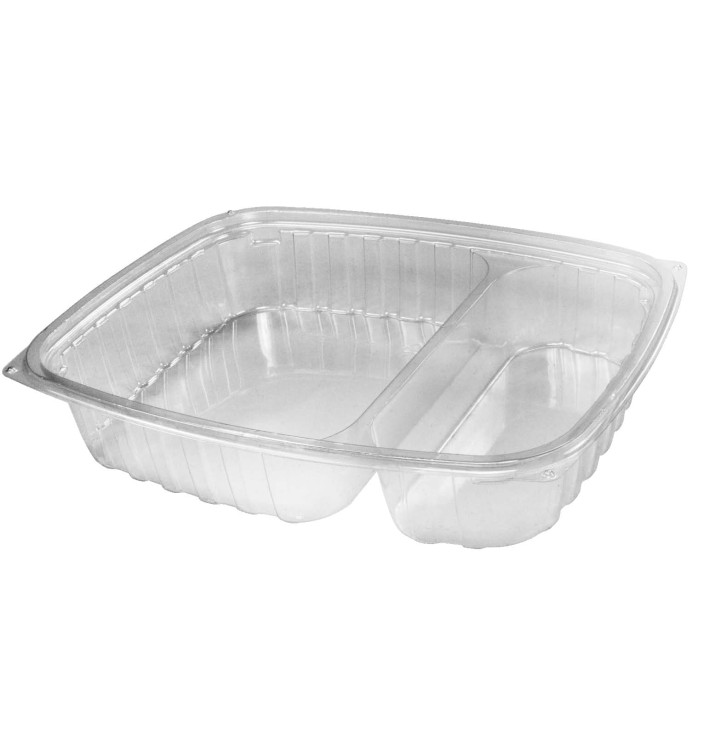 Plastic Deli Container OPS "ClearPac" 2 Compartments Clear 887ml (63 Units) Plastic Deli Container OPS "ClearPac" 2 Compartments Clear 887ml (63 Units)