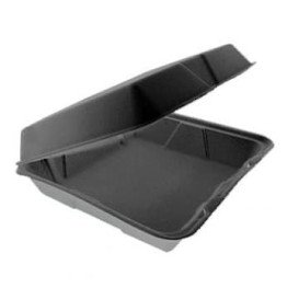 Foam Baguette Container Removable Lid Black 2,40x2,35cm (100 Units) 