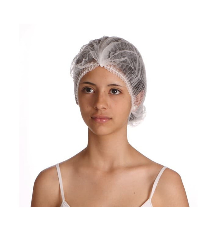 Disposable Bouffant Cap Accordion PP White 1 Gum Ø53cm (100 Units) Disposable Bouffant Cap Accordion PP White 1 Gum Ø53cm (100 Units)