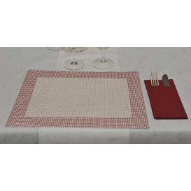 Paper Placemats 30x40cm "Pata Gallo" Burgundy 50g (500 Units) 